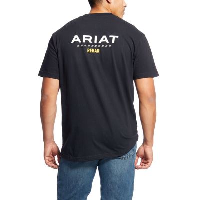 Ariat Rebar Cotton Strong - T Shirts Zwart Heren - 37623-181